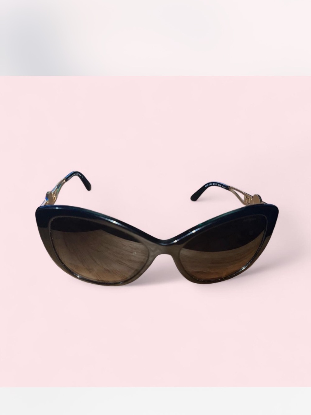 Versace Navy and Gold Women's Sunglasses with Medallion Accent - Picture 3 of 3
